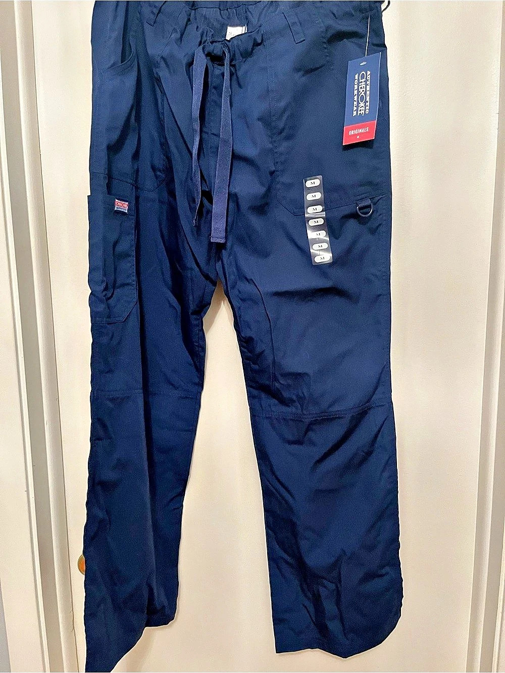 Cherokee Originals Women’s Drawstring Scrub pants in Navy Size Medium NWT